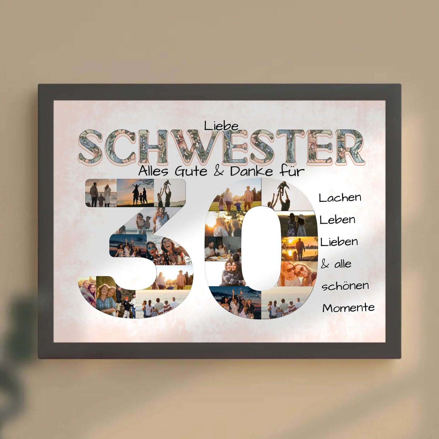 Fotocollage Poster zum 30 Geburtstag für Schwester Alles Gute