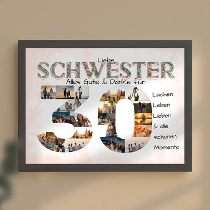Fotocollage Poster zum 30 Geburtstag für Schwester Alles Gute