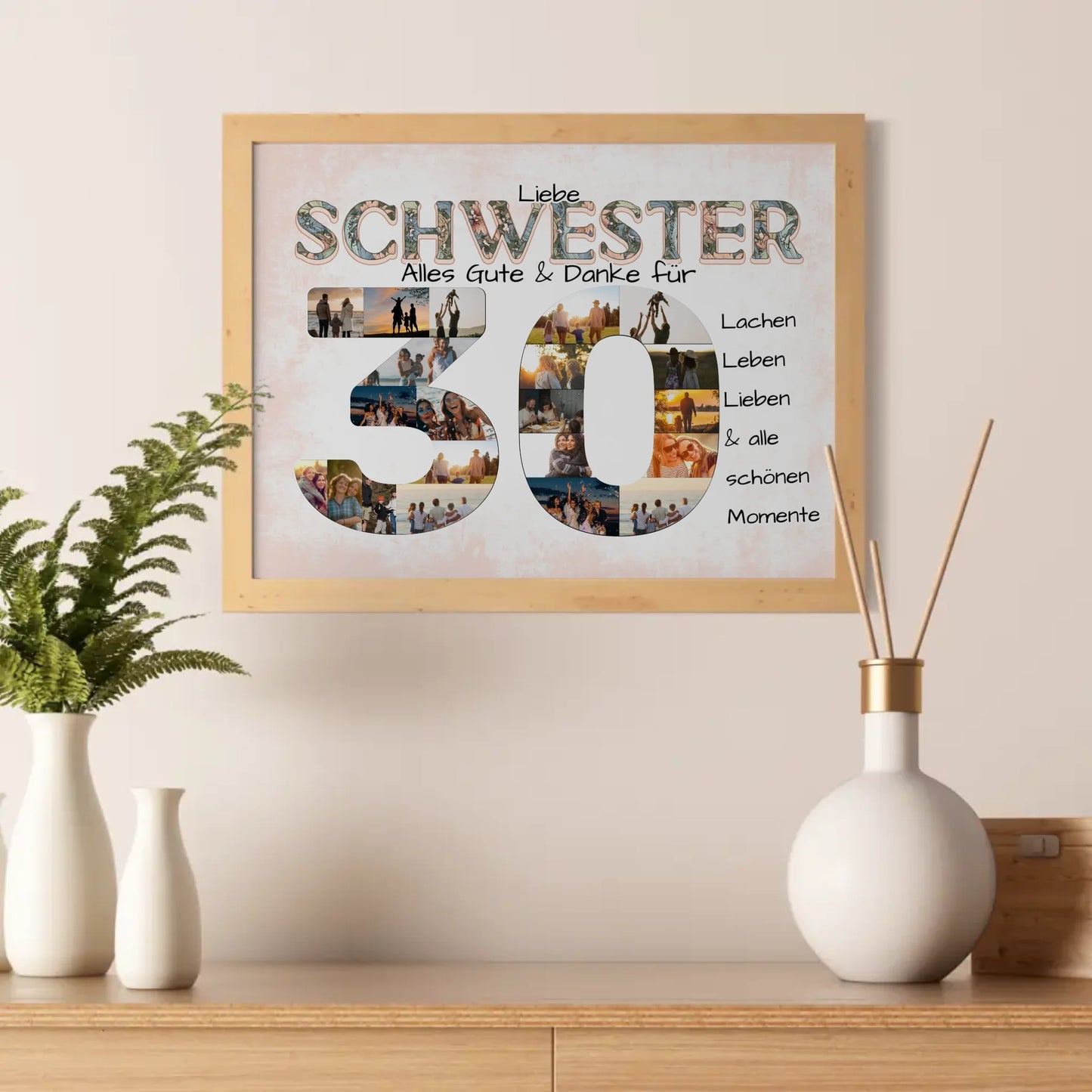 Fotocollage Poster zum 30 Geburtstag für Schwester Alles Gute