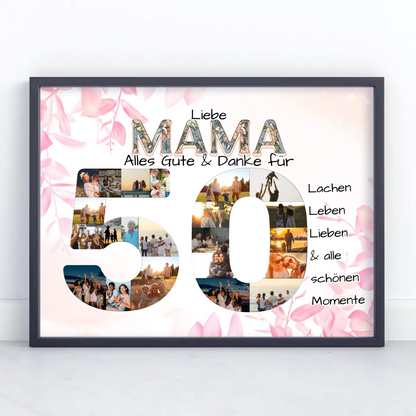 Geschenk zum 50 Geburtstag für Mama Fotos in Zahlen