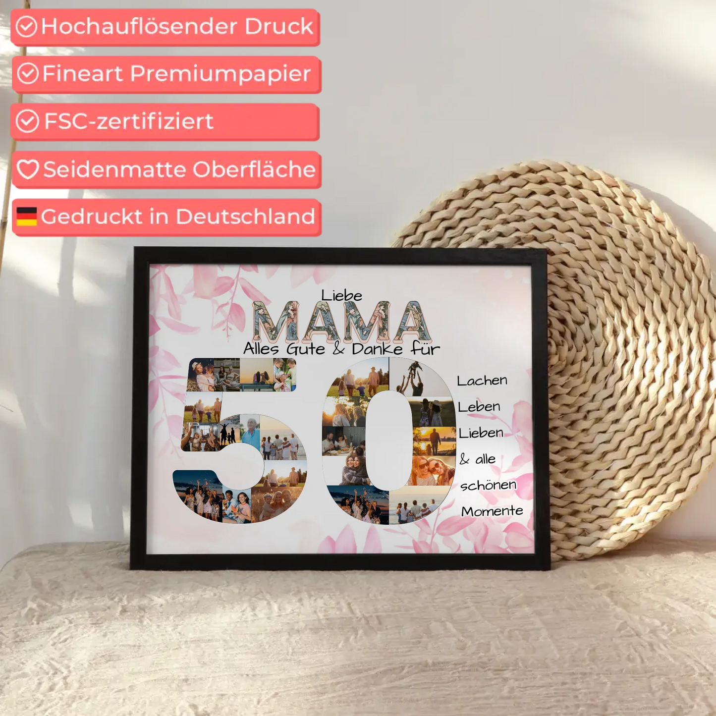 Geschenk zum 50 Geburtstag für Mama Fotos in Zahlen
