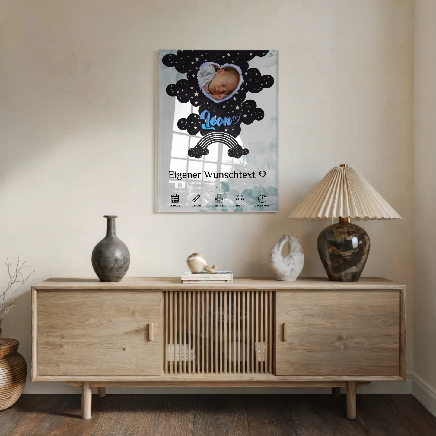 Herz Foto Personalisierte Acrylglas Poster Geburt Baby