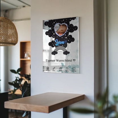 Herz Foto Personalisierte Acrylglas Poster Geburt Baby