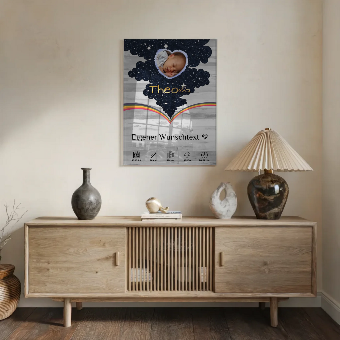 Herz Foto Acrylglas Bild Zur Geburt Pastell Baby