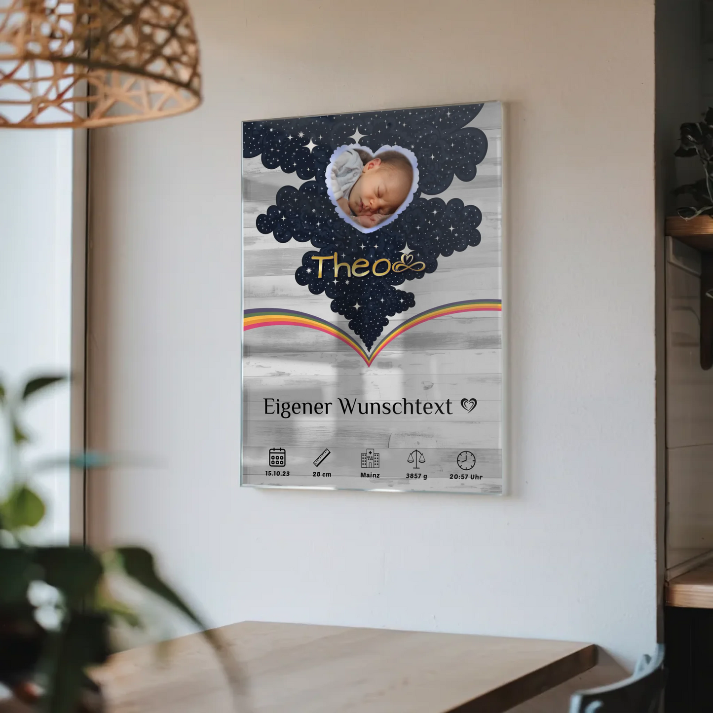 Herz Foto Acrylglas Bild Zur Geburt Pastell Baby