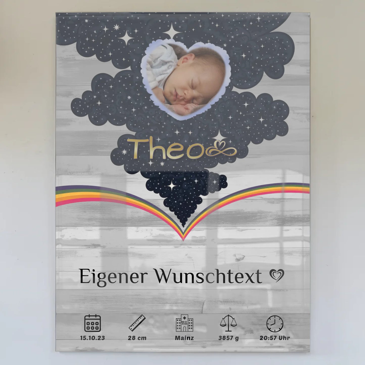 Herz Foto Acrylglas Bild Zur Geburt Pastell Baby