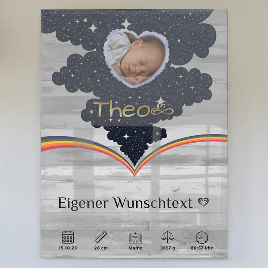 Herz Foto Acrylglas Bild Zur Geburt Pastell Baby