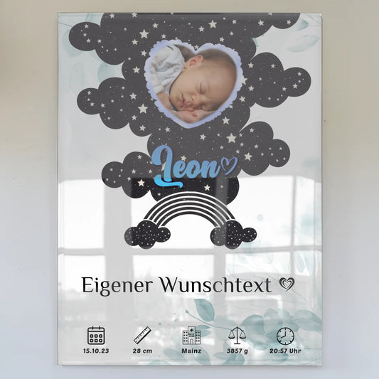 Herz Foto Personalisierte Acrylglas Poster Geburt Baby