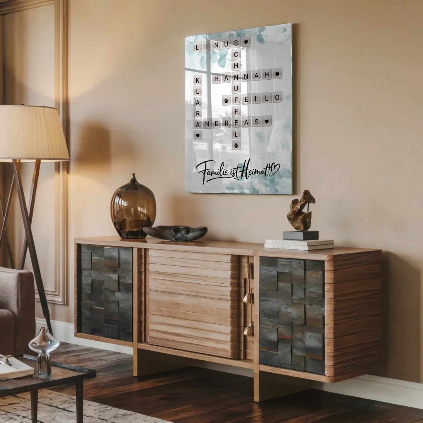 Acrylglas Bild Familienbild Personalisiert Kreuzworträtsel