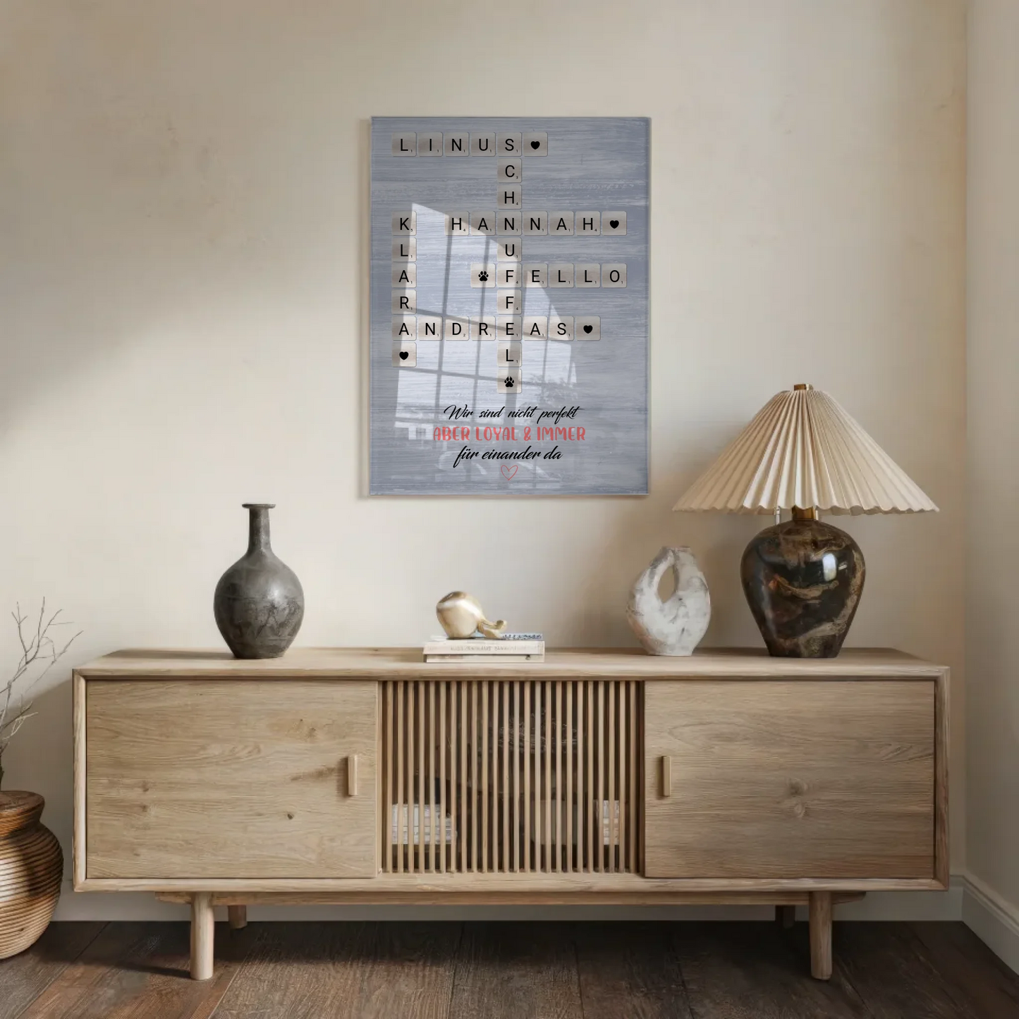 Personalisierte Acrylglas Foto Poster Familie Kreuzworträtsel Family