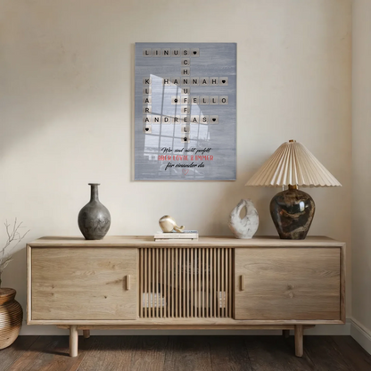 Personalisierte Acrylglas Foto Poster Familie Kreuzworträtsel Family