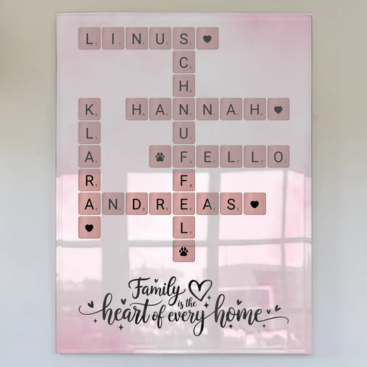 Personalisierte Acrylglas Foto Poster Familie Kreuzworträtsel Wandbild