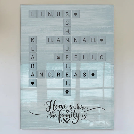 Personalisierte Acrylglas Foto Poster Kreuzworträtsel Namen