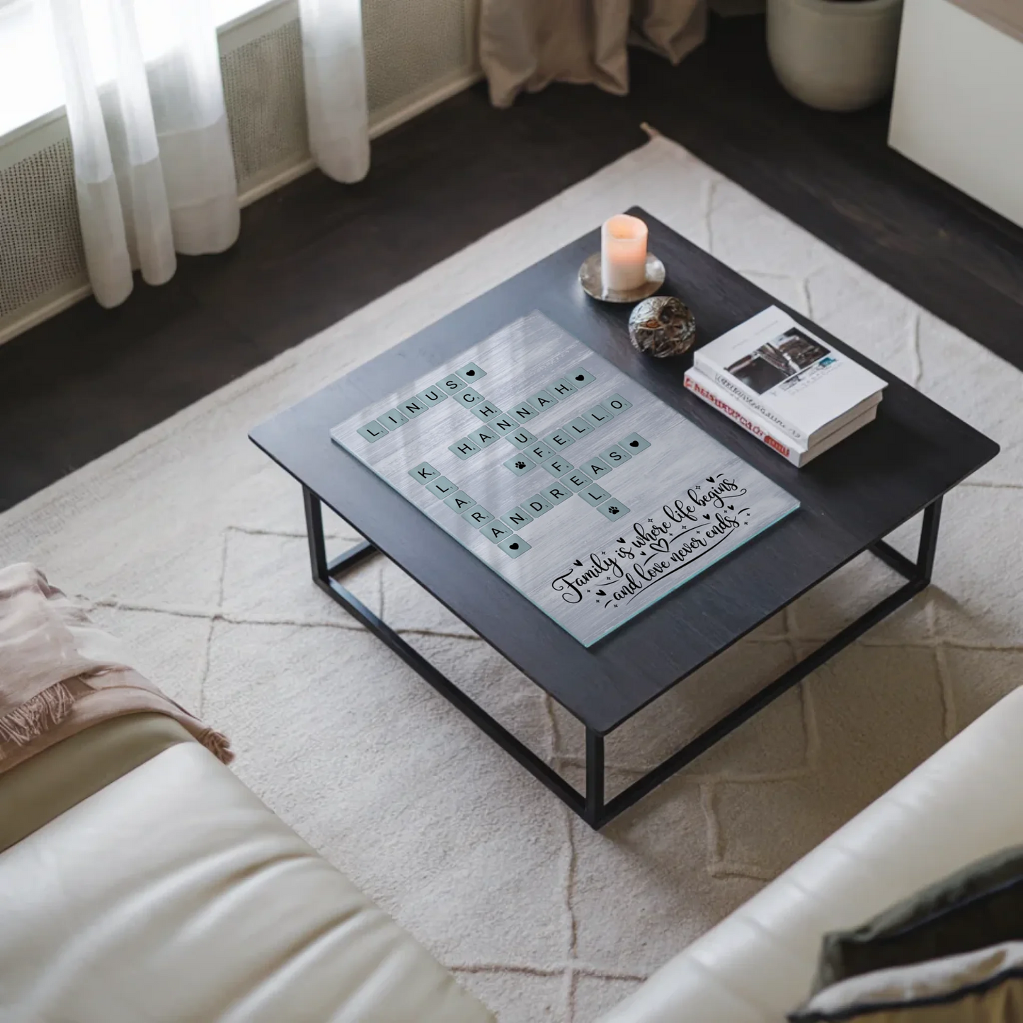 Personalisierte Acrylglas Foto Poster Familie Kreuzworträtsel