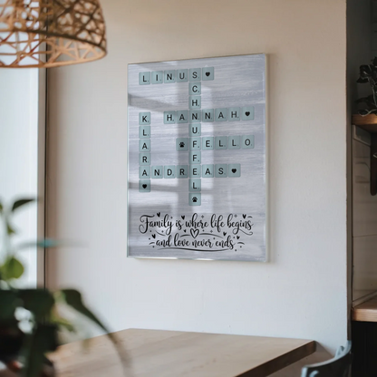 Personalisierte Acrylglas Foto Poster Familie Kreuzworträtsel