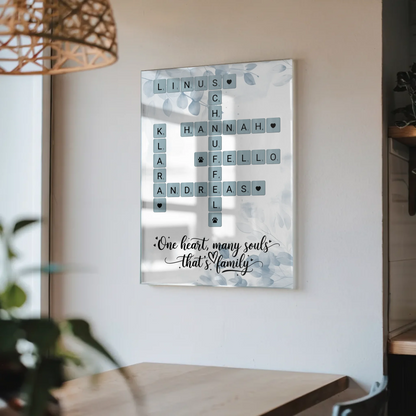 Familien Acrylglas Bild That is Family Scrabble Namen