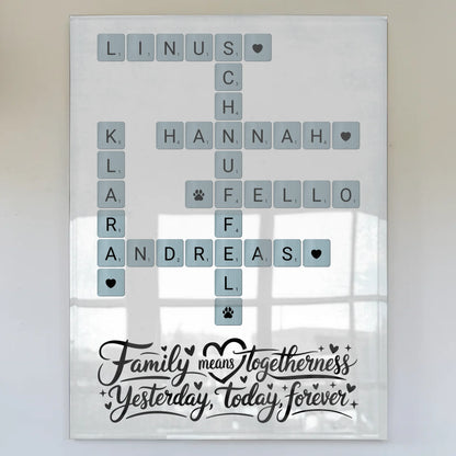 Acrylglas Bild Familie Spruch Kreuzworträtsel Namen