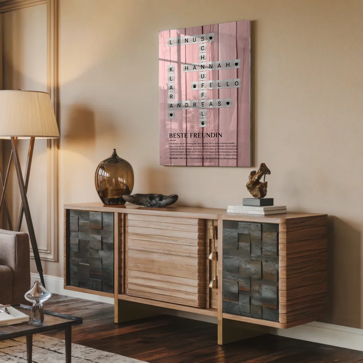 Personalisierte Acrylglas Foto Poster Beste Freundin Definition Kreuzworträtsel