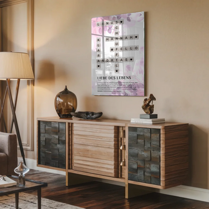 Personalisierte Acrylglas Foto Poster Definition Liebe Kreuzworträtsel