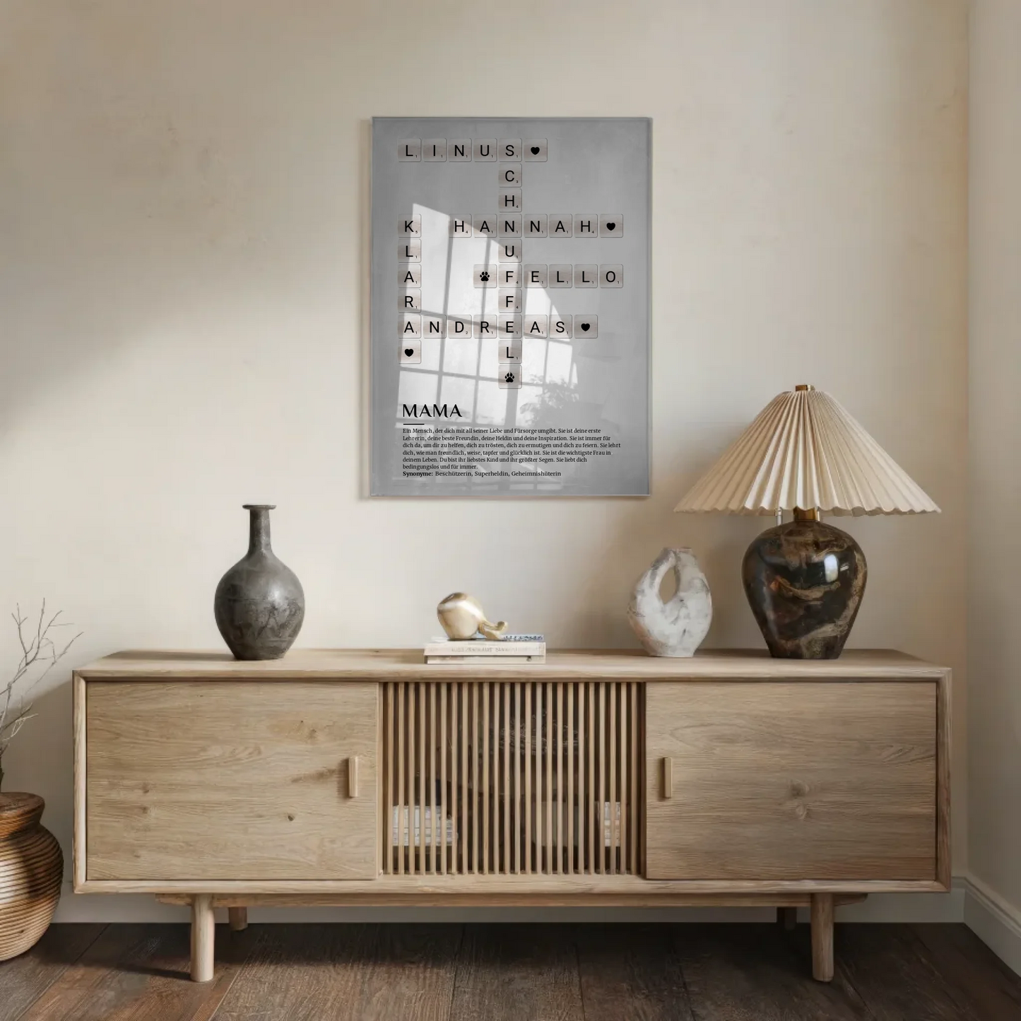Personalisierte Acrylglas Foto Poster Definition Mama Kreuzworträtsel