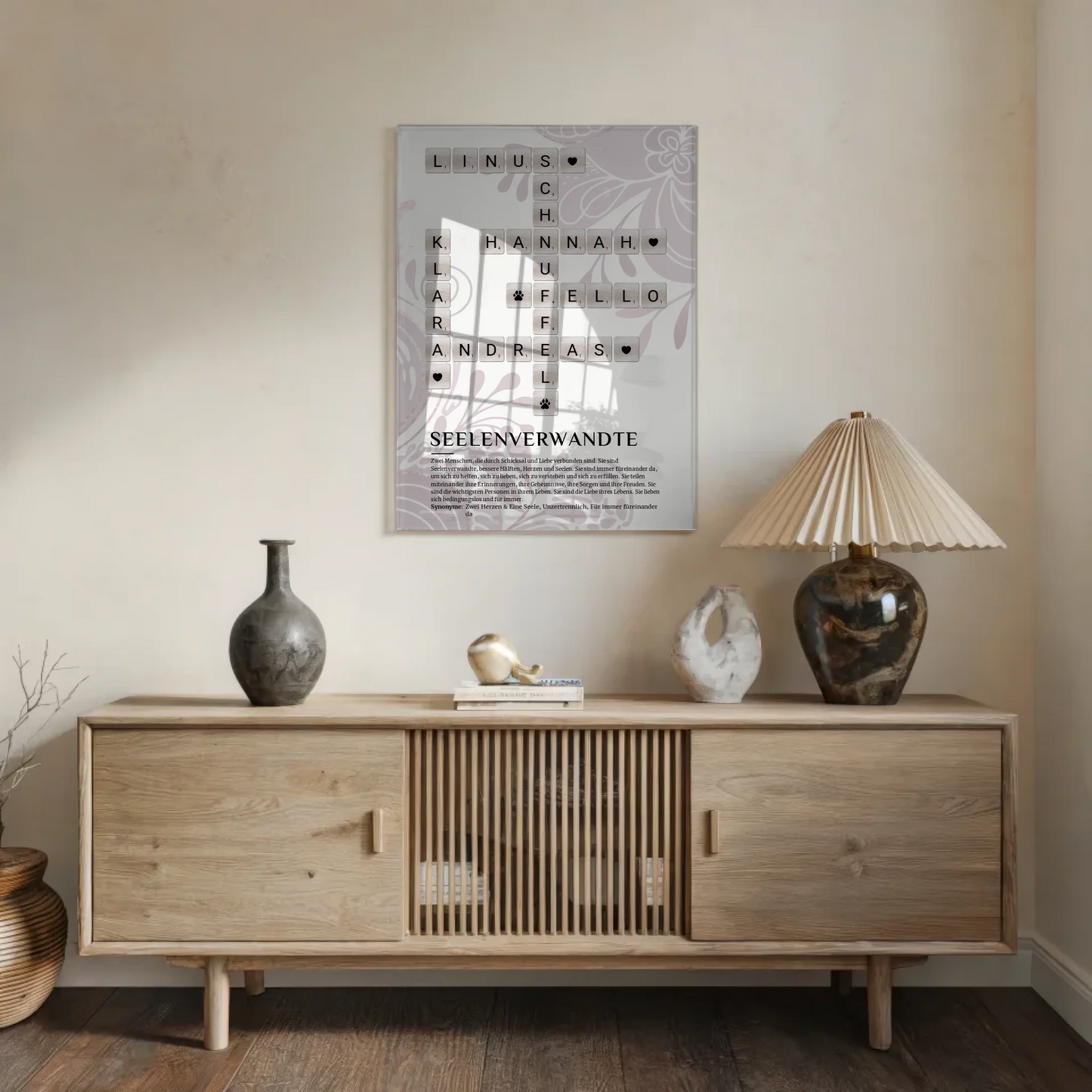 Personalisierte Acrylglas Foto Poster Seelenverwandte Kreuzworträtsel