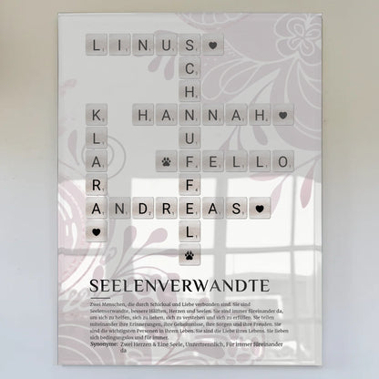 Personalisierte Acrylglas Foto Poster Seelenverwandte Kreuzworträtsel