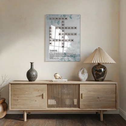 Personalisierte Acrylglas Foto Poster Definition Tante Kreuzworträtsel