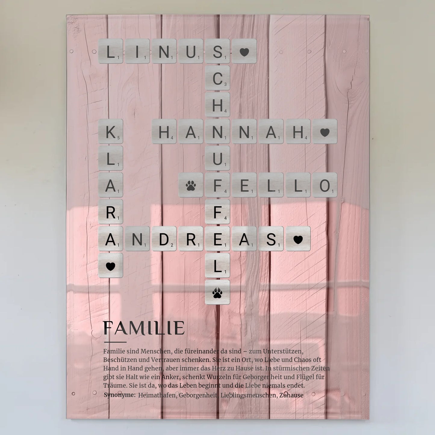 Personalisierte Acrylglas Foto Poster Definition Familie