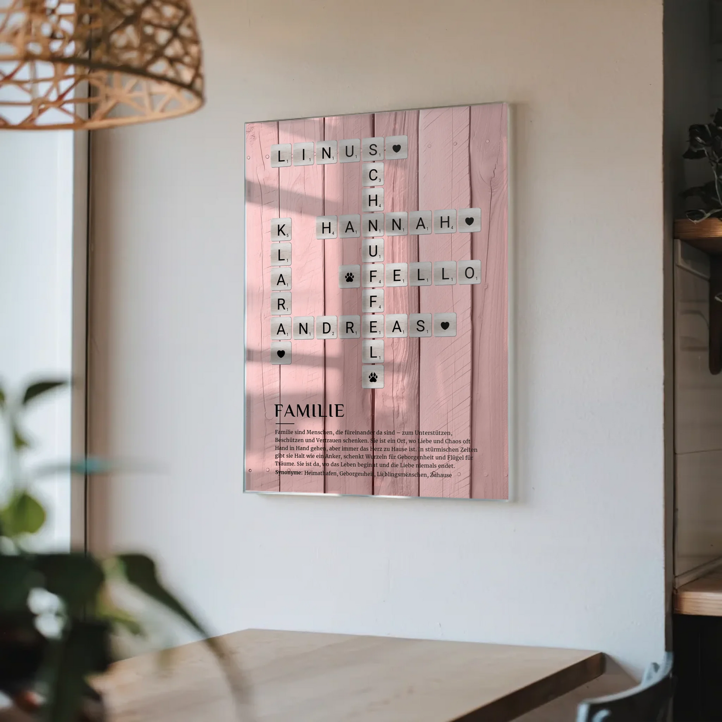 Personalisierte Acrylglas Foto Poster Definition Familie