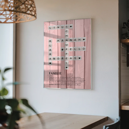 Personalisierte Acrylglas Foto Poster Definition Familie