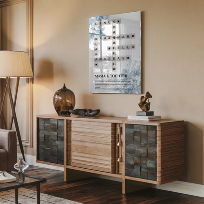 Mama & Tochter Definition Acrylglas Bild Kreuzworträtsel