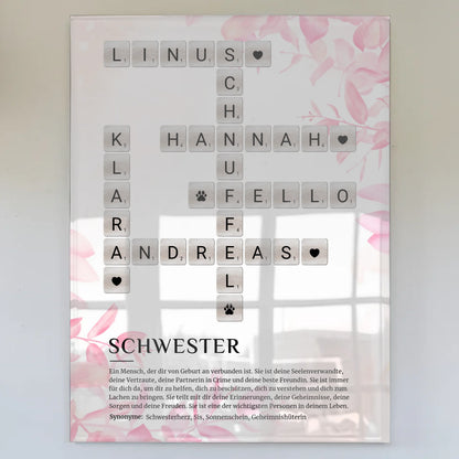 Schwester Definition Kreuzworträtsel Acrylglas Foto Poster