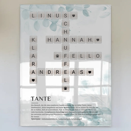 Tante Definition Acrylglas Foto Poster Kreuzworträtsel
