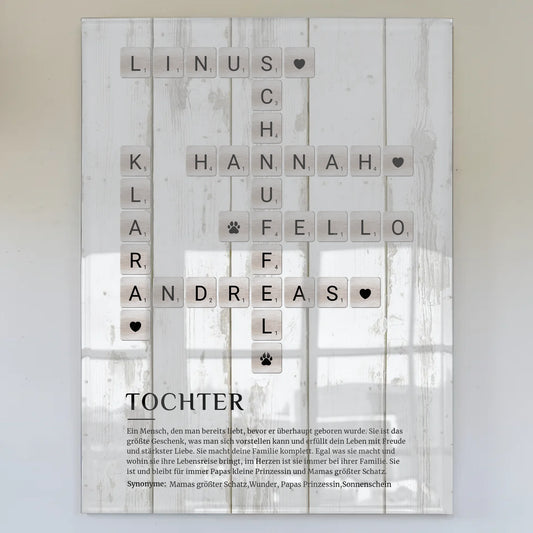 Tochter Definition Acrylglas Bild Poster Kreuzworträtsel