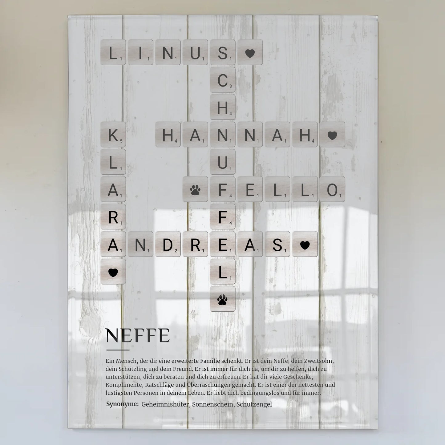 Neffe Definition Acrylglas Bild Poster Kreuzworträtsel
