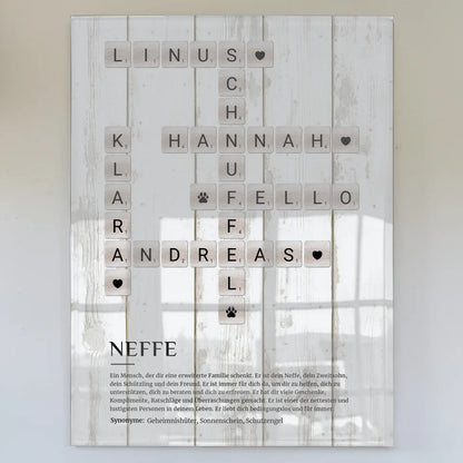Neffe Definition Acrylglas Bild Poster Kreuzworträtsel