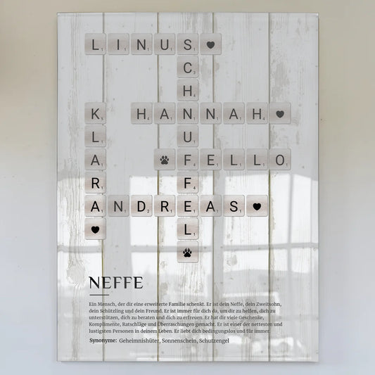Neffe Definition Acrylglas Bild Poster Kreuzworträtsel
