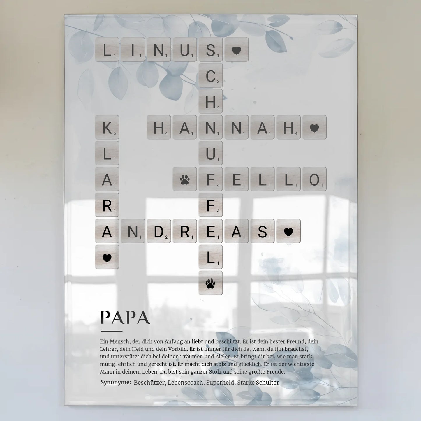 Papa Definition Acrylglas Bild Poster Kreuzworträtsel Geschenk