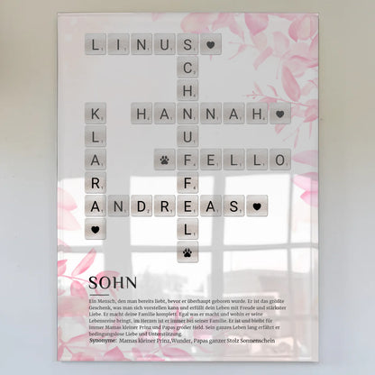 Sohn Definition Acrylglas Bild Poster Kreuzworträtsel
