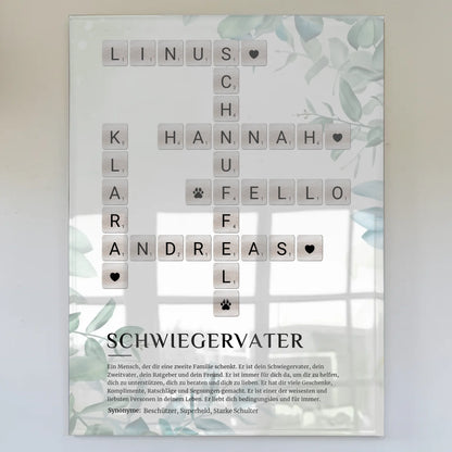 Schwiegervater Definition Kreuzworträtsel Acrylglas Poster