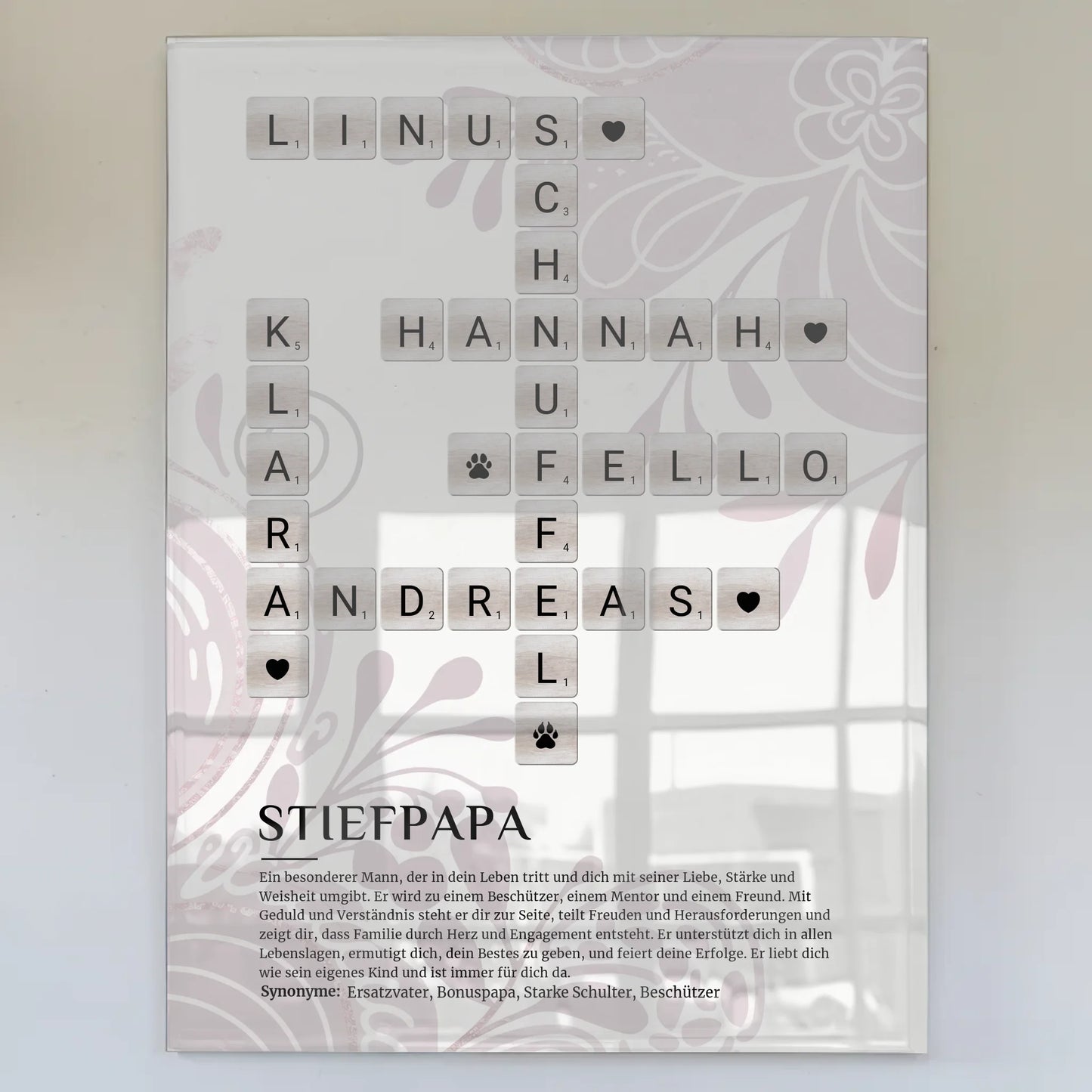 Stiefpapa Definition Acrylglasbild Poster Kreuzworträtsel