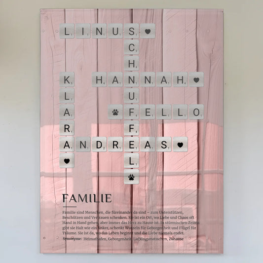 Familie Definition Acrylglas Foto Poster Kreuzworträtsel