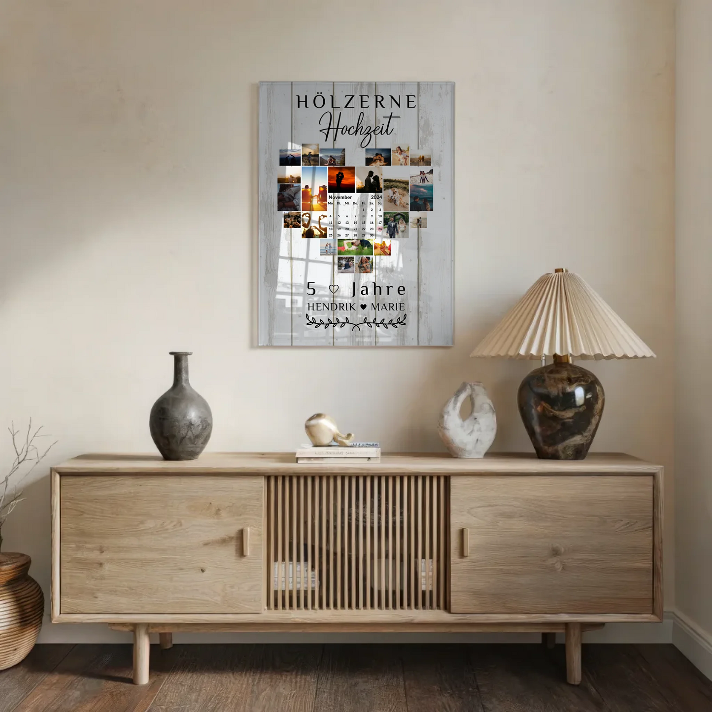 Acrylglas Bild Kalender 5 Hochzeitstag Hölzerne Geschenk