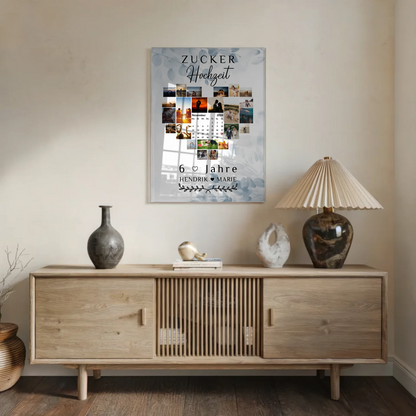 Acrylglasbild Kalender 6. Hochzeitstag Zuckerhochzeit Geschenk
