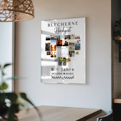 Acrylglas Foto Poster Kalender 8 Hochzeitstag Geschenk
