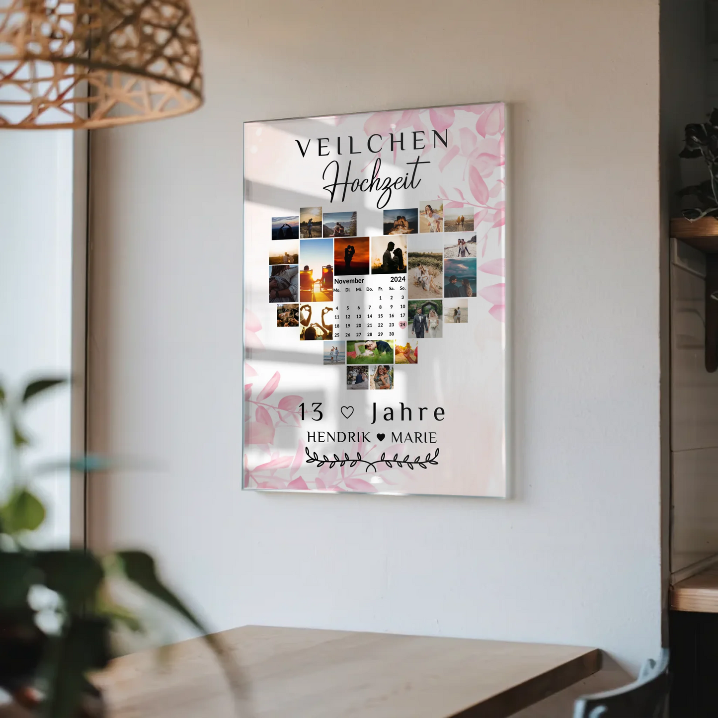 Acrylglas Foto Poster Kalender 13 Hochzeitstag Geschenk