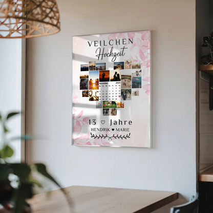 Acrylglas Foto Poster Kalender 13 Hochzeitstag Geschenk
