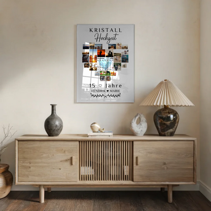 Acrylglas Bild Kalender 15 Hochzeitstag Kristallhochzeit Geschenk