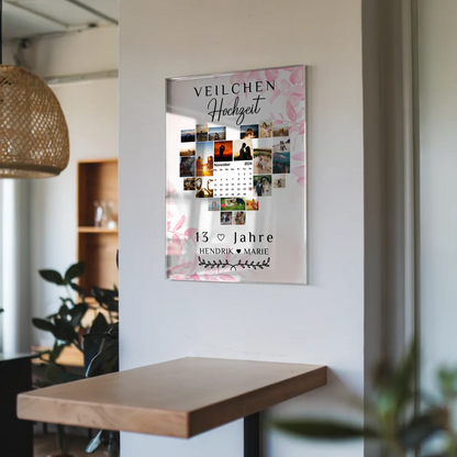 Acrylglas Foto Poster Kalender 13 Hochzeitstag Geschenk