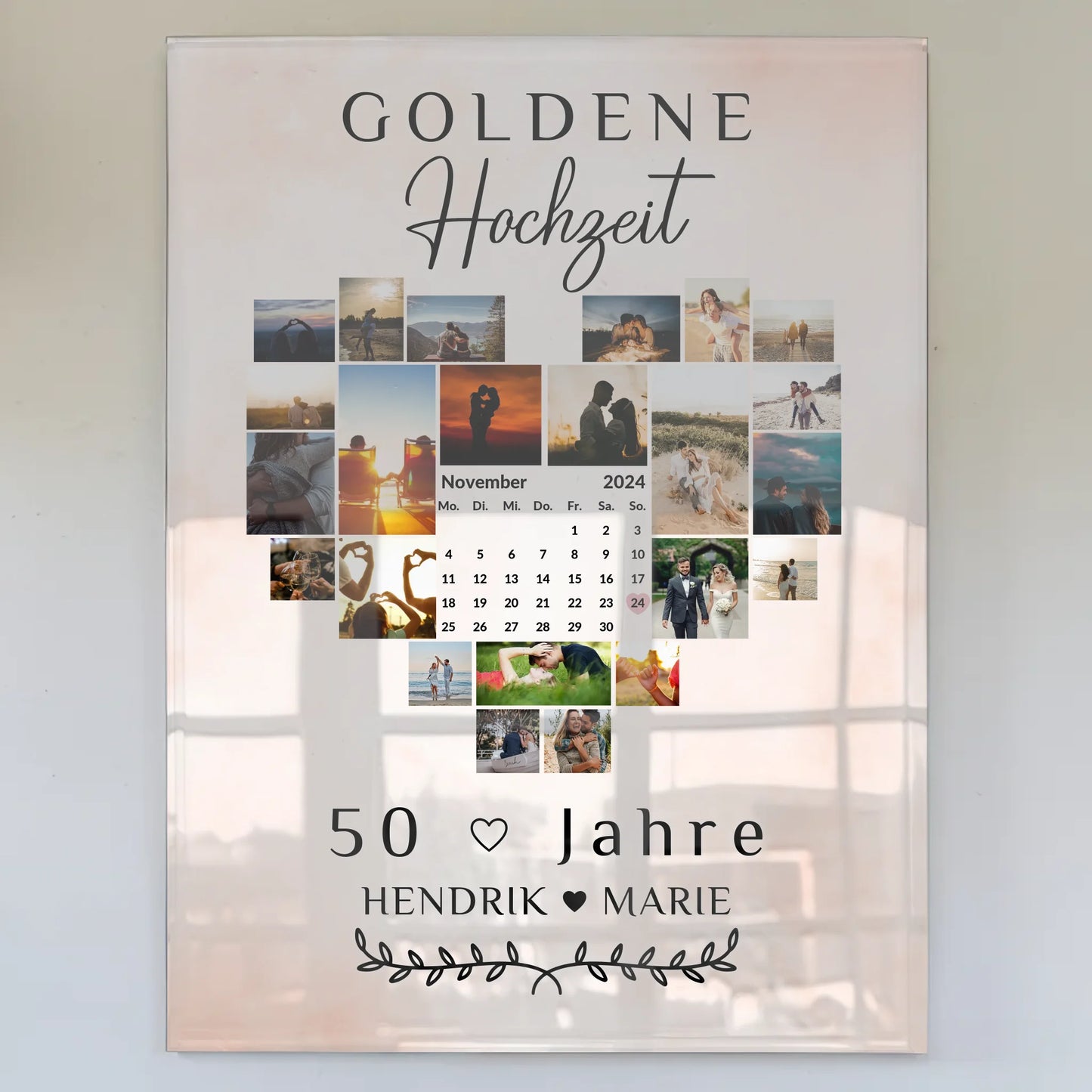 Acrylglas Bild Kalender 50 Hochzeitstag Geschenk Goldene Hochzeit